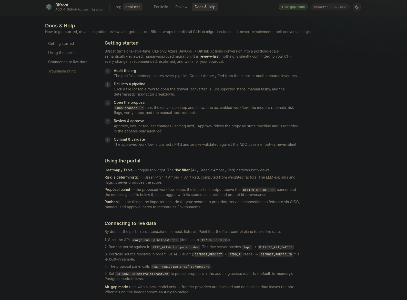 In-portal Docs & Help page